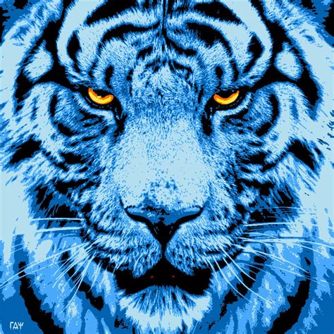 tiger  blue sturayart