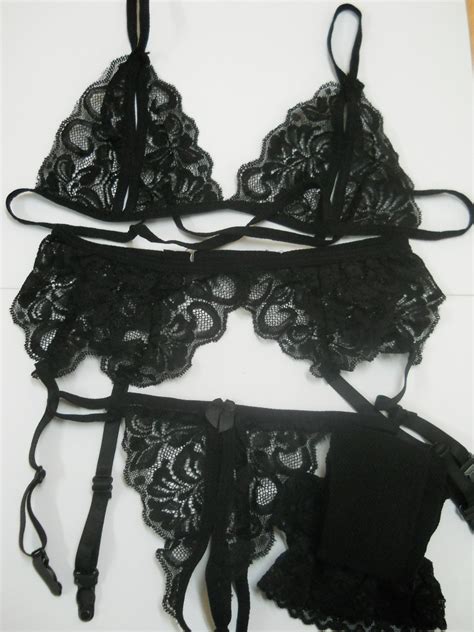 fashion care 2u fc2u l409 black sexy bra garter belt