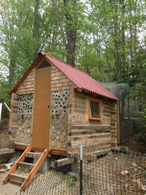 log cabin cordwood coop backyard chickens learn   raise chickens