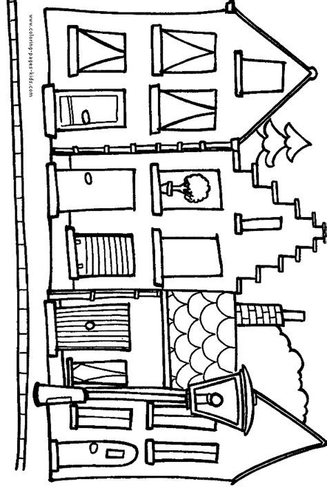 houses  homes color page coloring pages  kids family people