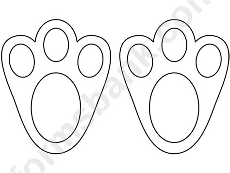 printable bunny feet template