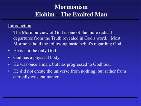 ppt mormonism elohim the exalted man powerpoint presentation free