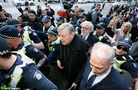 george pell face magistrates in melbourne over sex charges daily mail
