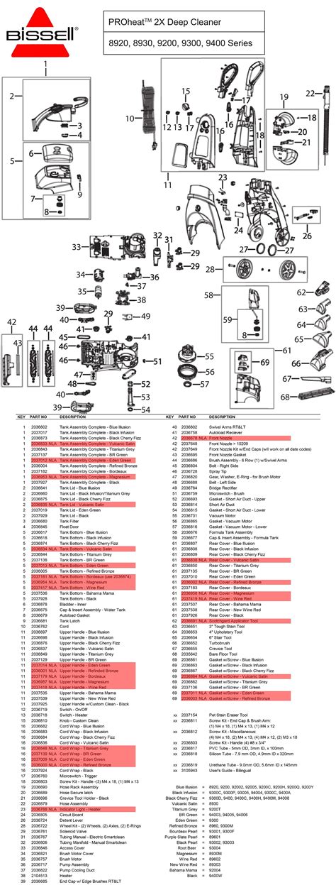bissell proheat  parts diagram diagram