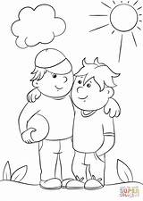 Friends Coloring Pages Two Printable Drawing sketch template