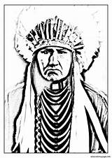Native American Coloring Pages Drawing Adults Warrior Getdrawings sketch template