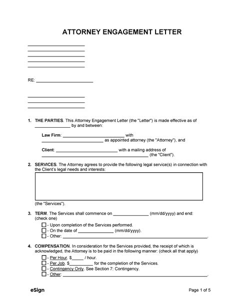 attorney lawyer engagement letter  word
