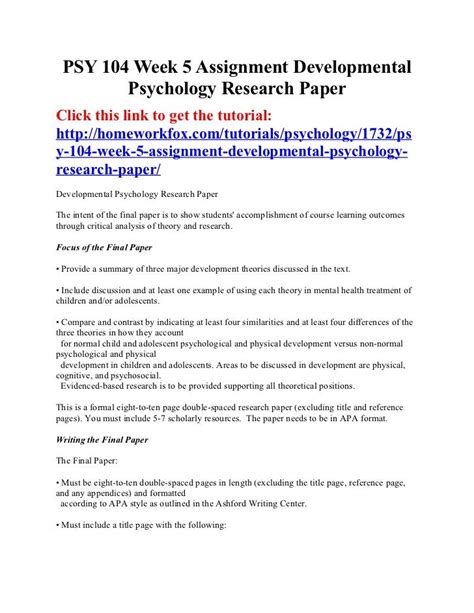 psychology research paper