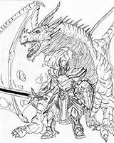 Coloring Dragon Knight Pages Knights Dragons Sketch Cool Battle Dota Axe Deviantart Pet Fighting Templates Drawing Realistic Fun Comments Deviant sketch template