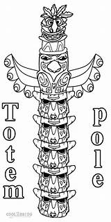 Totem Coloring Pole Printable Alaska Template Poles Templates Cool2bkids Native American sketch template