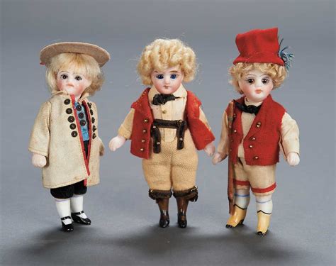 German Mignonette — Three 4 All Bisque Dolls C 1890 1263x1000