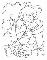 Environment Coloring Pages Arbor Clipart Cleaning Clean Drawing Every Save Children Earth Tree Colouring Kids Raking Leaves Clip Color sketch template