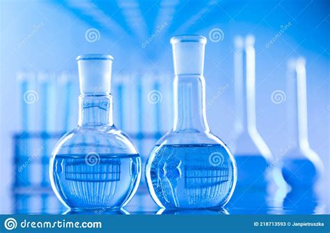 assorted laboratory glassware equipment stock image image of color