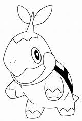 Turtwig Pokemon Coloringhome Chimchar Piplup sketch template