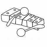 Xylophone Coloring Pages Instrument Gif sketch template