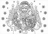 Noel Natale Colorare Adulte Disegni Weihnachten Cadeaux Erwachsene Coloriages Adulti Intricate Père Justcolor Pere Difficiles Noël Malbuch Cute 1571 Luxueux sketch template