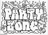 Graffiti Coloring Pages Words Wall sketch template