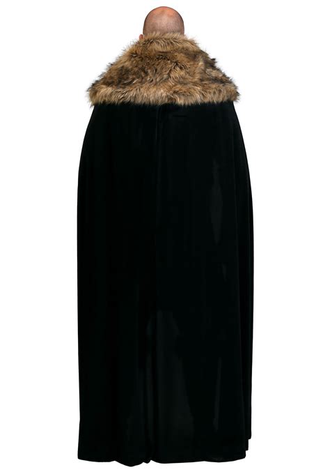 mens black faux fur collar mens viking cape