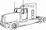 Truck Coloring Kenworth Trailer Pages Semi Peterbilt Tractor Sketch Drawing T600 Horse Freightliner Book Para Dibujos Trucks Long Printable Print sketch template