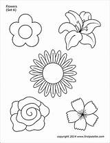 Flowers Printable Flower Coloring Pages Templates Set Template Variety Firstpalette Colouring Color Printables Sunflower Five Petal Choose Board Crafts Drawing sketch template