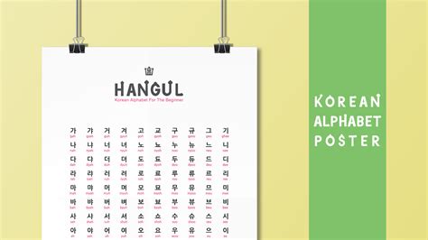 korean alphabet poster learn  easiest alphabet  yoonah kim