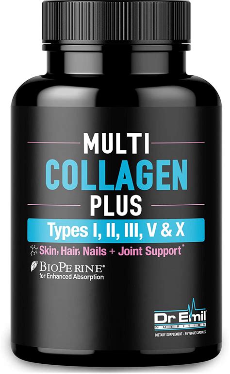 Multi Collagen Pills Types I Ii Iii V And X Collagen Peptides