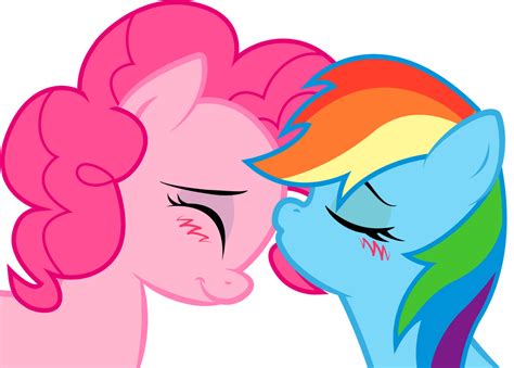 Rainbow Dash And Pinkie Sweet Kiss By Kennyklent On