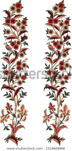 Ilustrações Stock Imagens E Vetores De Digital Textile Design Flowers