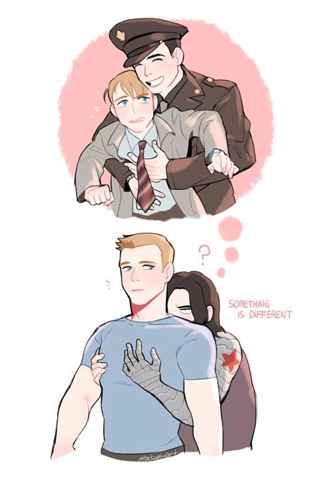 sodam art “ request for steve and bucky i am not getting request anymore ” marvel