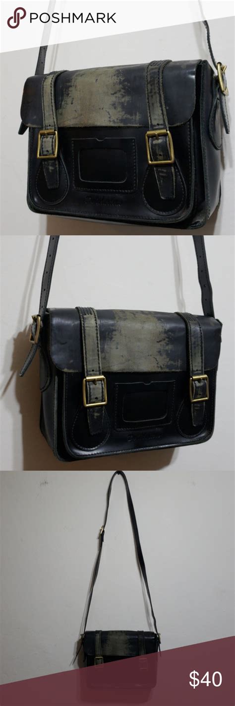 dr martens black leather distressed worn handbag black leather handbags handbag leather