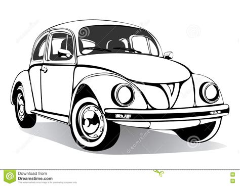 vintage car sketch coloring book black and white drawing
