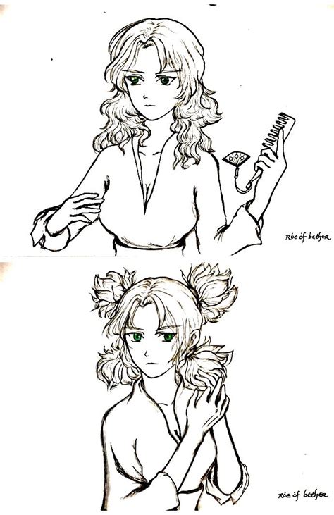 temari letting her hair down by roe of bether naruto