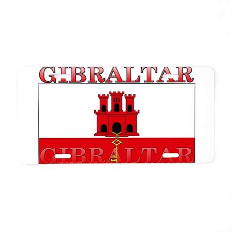 gibraltar flag aluminum license plate  allflags