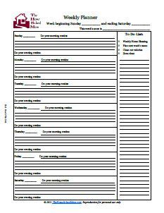 flylady compatible printable planner pages printable planner pages