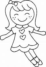 Doll Coloring Clipart Clip Dolly Toy Dolls Cute Outline Cliparts Pages Barbie Baby Kids Rag Drawing Library Transparent Clipground Easy sketch template