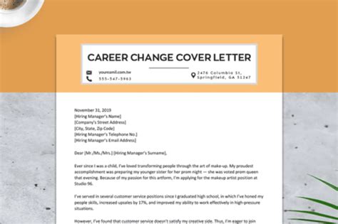 cover letter template  career change infoupdateorg