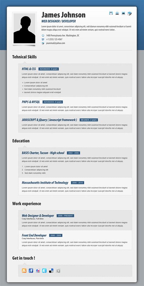 html resume templates