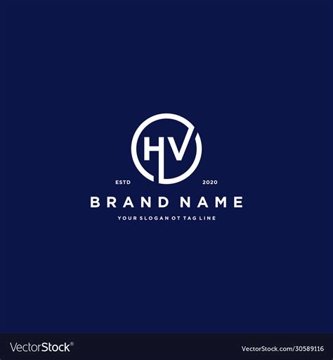 letter hv logo design royalty  vector image