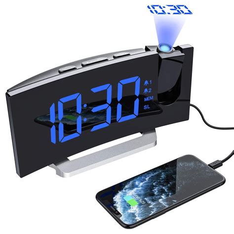 mpow projection alarm clock fm radio alarm clock digital clock  usb phone charger