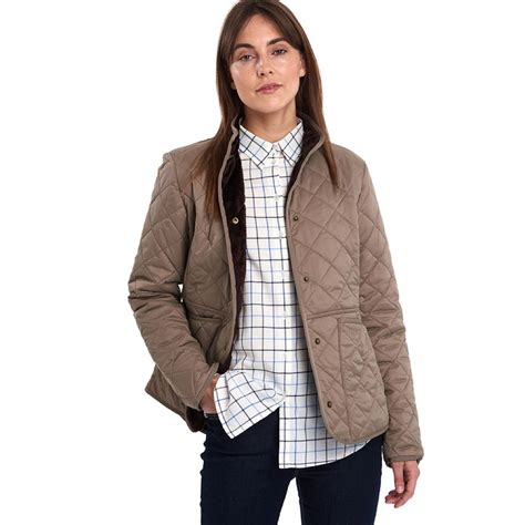 Barbour Women S Jasmine Quilted Jacket Taupe Dark Brown Allweathers