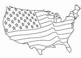 Flag American Coloring Pages States United America Around sketch template