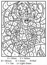 Coloring Pages Number Color Reindeer Christmas Rocks sketch template