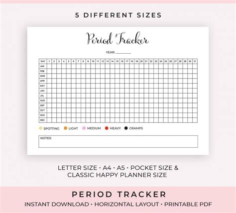 printable menstrual cycle calendar   letter templates