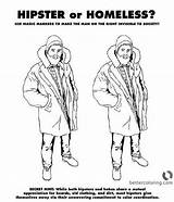 Hipster Coloring Homeless Pages Adults Kids Printable Color sketch template