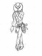 Cowgirl Coloring Pages Printable Girls Color Girl sketch template