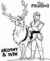 Frozen Coloring Pages Kristoff Sven Anna Elsa Printable Bruni sketch template