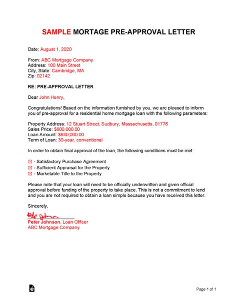 mortgage pre approval letter template resignation letter
