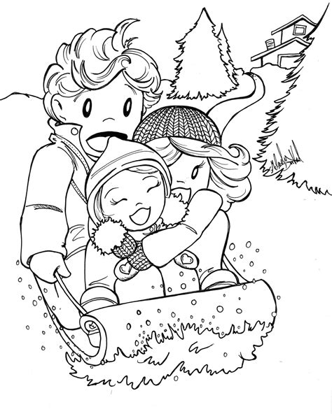 winter season  nature  printable coloring pages