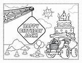 Coloring Pages Name Construction Personalized Birthday Custom Getcolorings Party Printable Print Theme Template Themed sketch template