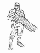 Overwatch Soldier Colorir Reinhardt Colorironline Reaper sketch template